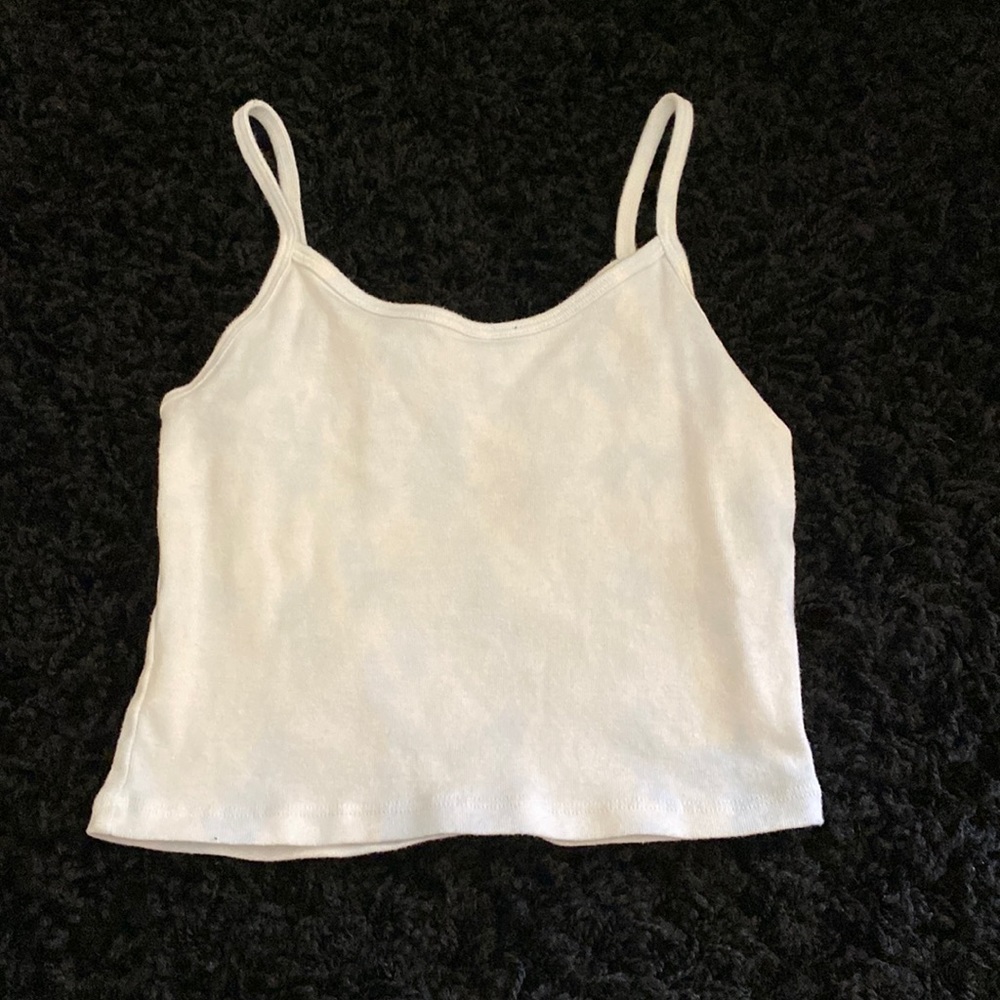 pacsun white and blue crop tank top
